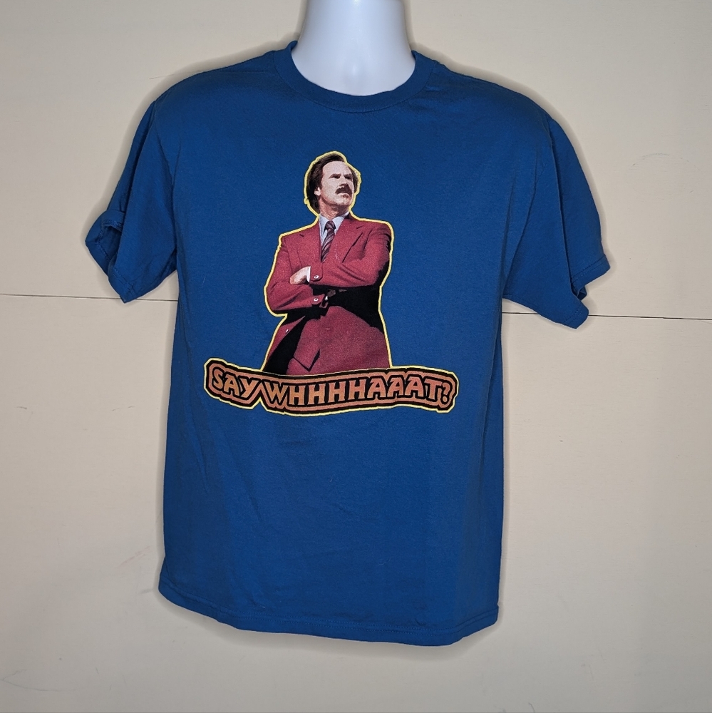 Anchorman 2 Say Whhhhaaat Cotton Tee Shirt Ron Burgundy